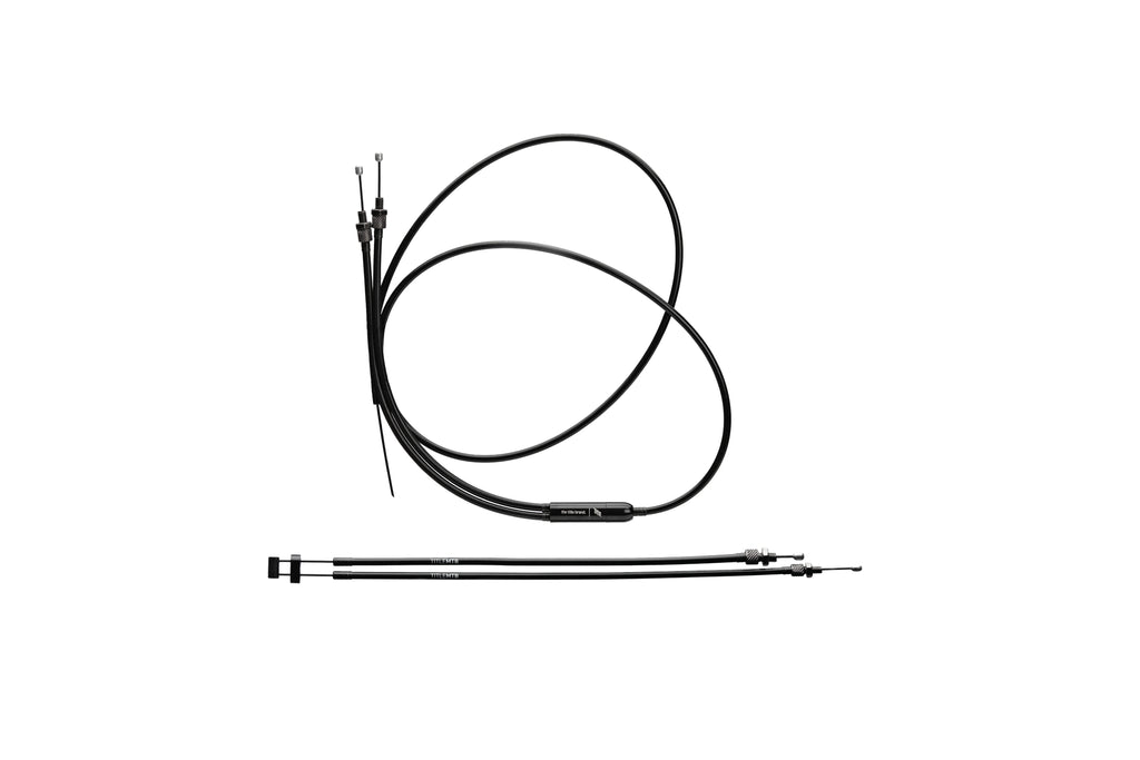 Black bicycle brake cable set for a gyro/rotor system, including upper and lower cables for BMX or freestyle bikes.