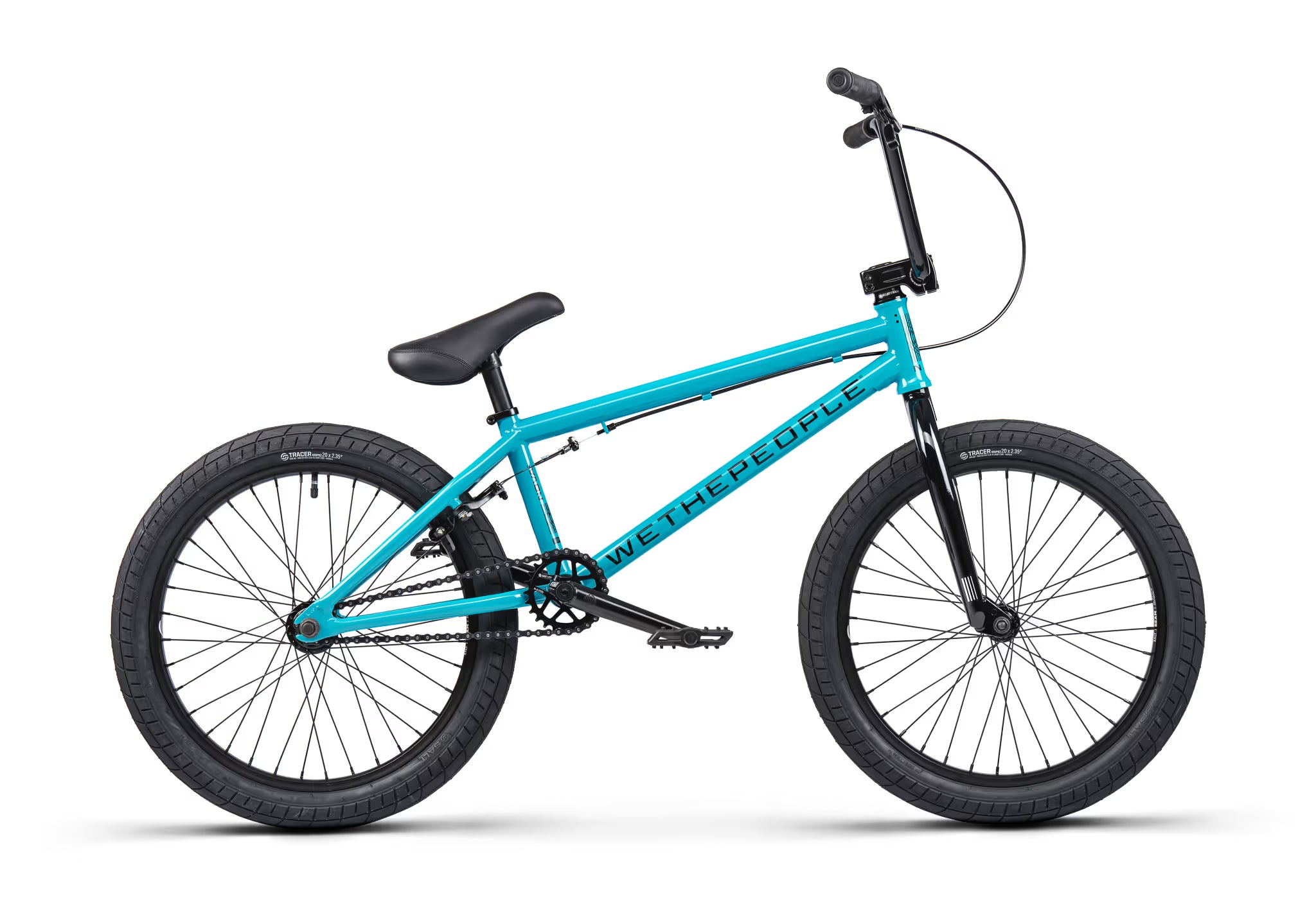 Blue bicycle on a white background