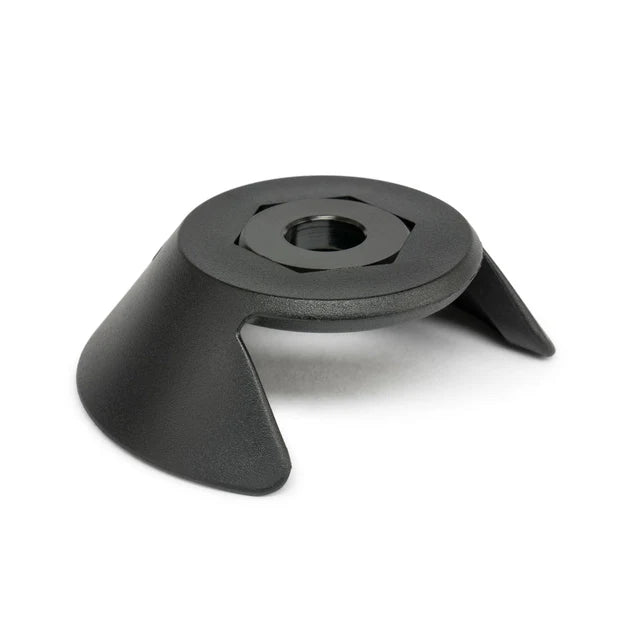 Éclat Overguard Front Hub Guard, black nylon/plastic material, showing the shape designed to protect the front hub and spokes.
