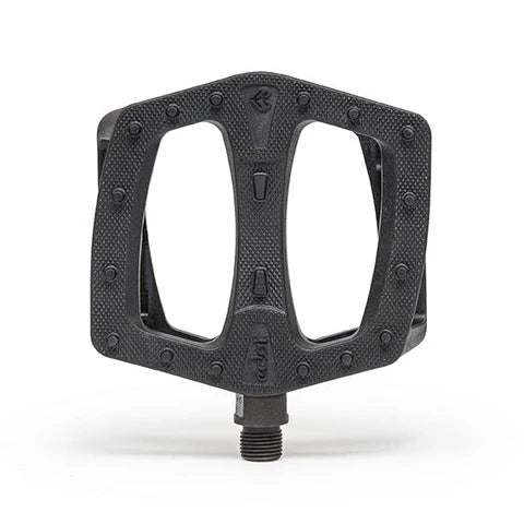 Black bicycle pedal on a white background