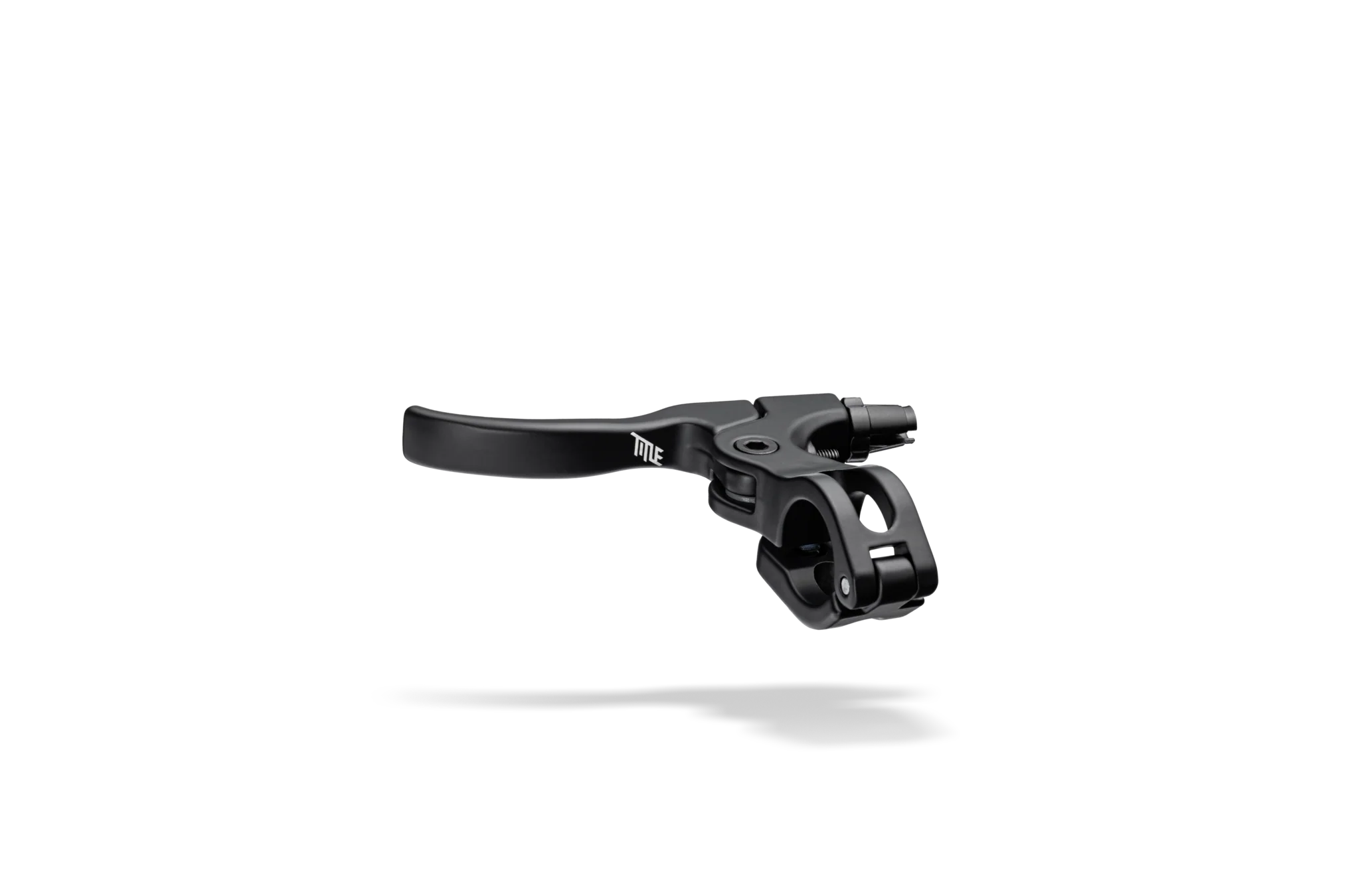 Black Title G2 Short Brake Lever for bicycle, optimized for gyro systems and freestyle riding, featuring a refined clamp band and anti-slip dimples
