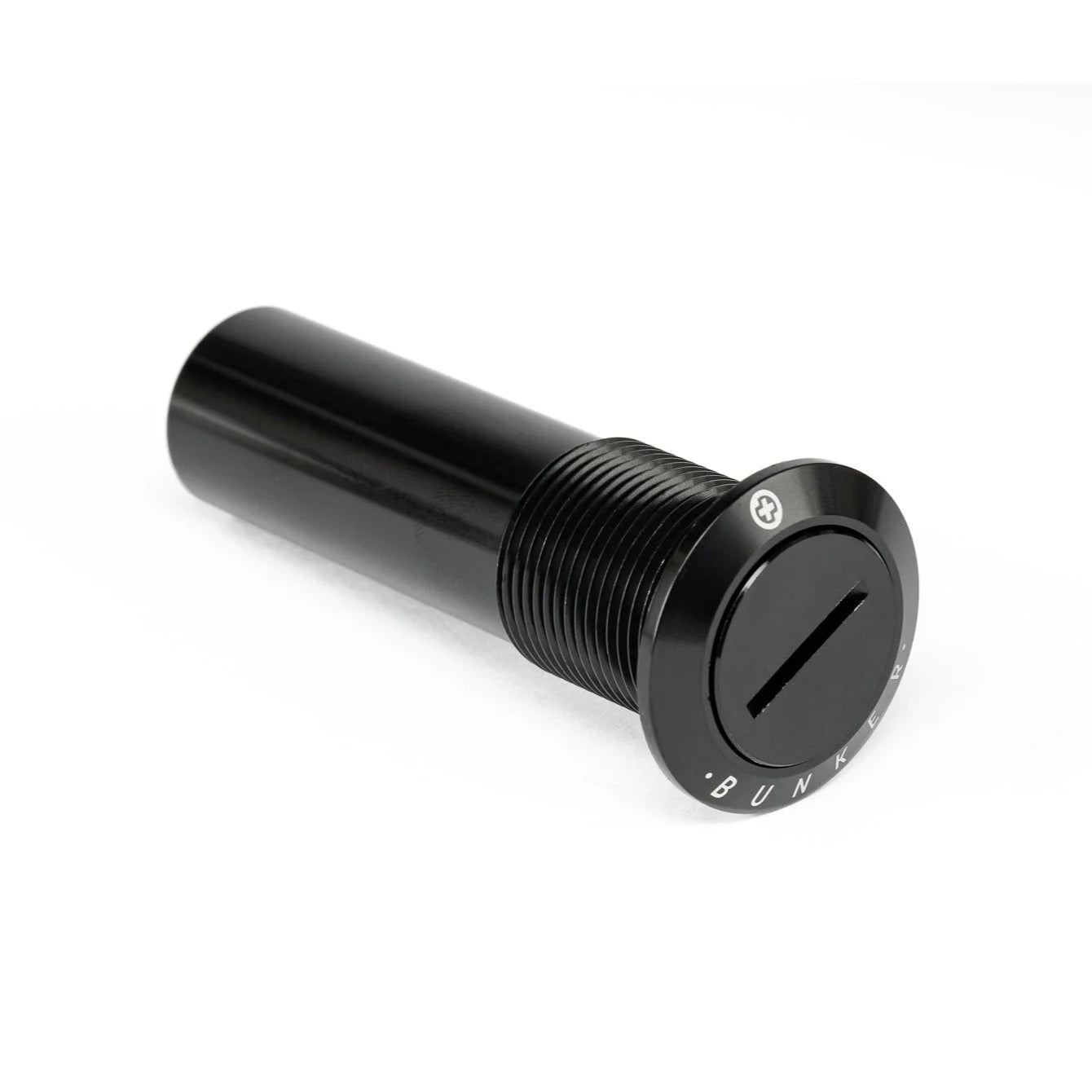 SALTPLUS Bunker Fork Top Bolt, M24 thread, black, showing the long threaded body, slotted keyway, and BUNKER branding on the cap.