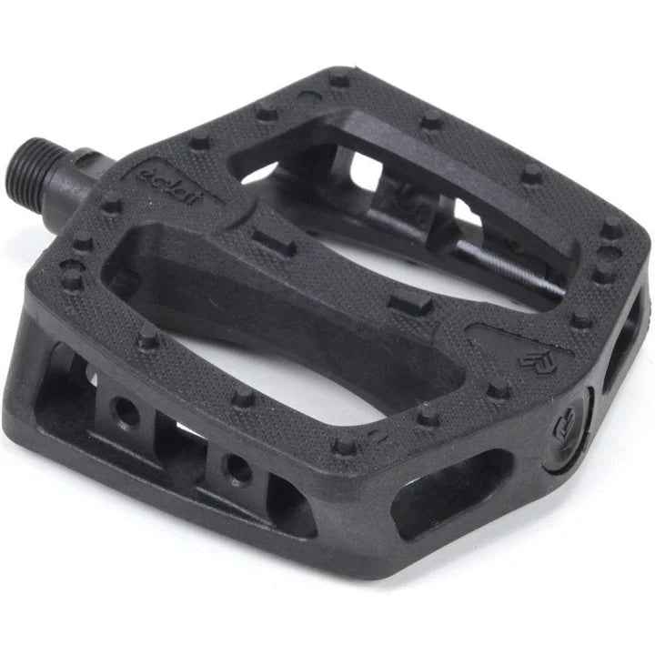 Black bicycle pedal on a white background