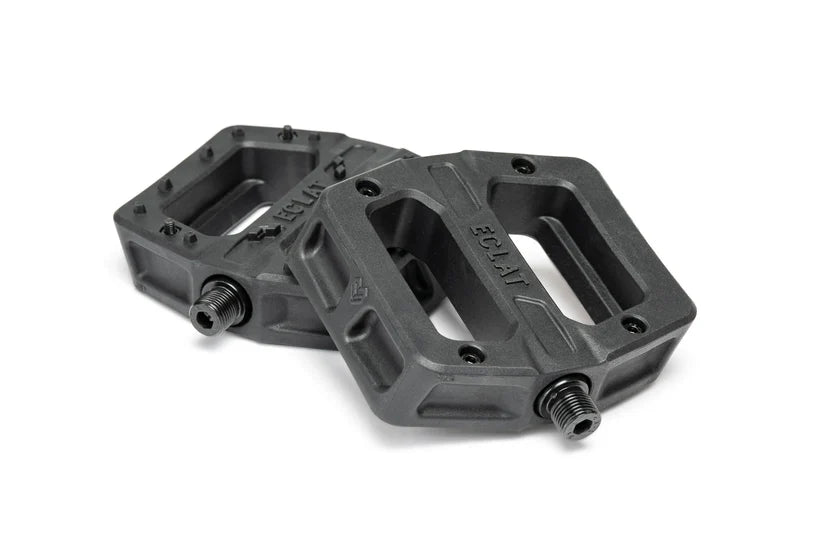 Black bicycle pedals on a white background