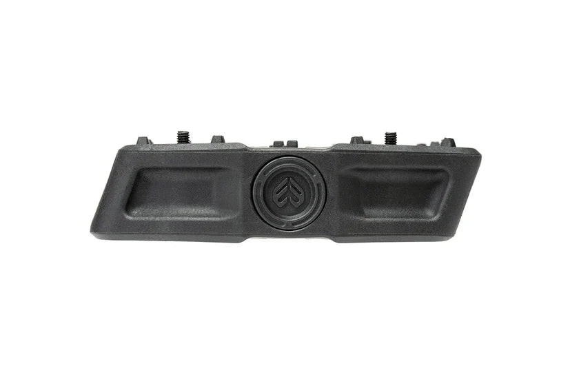 Black car door handle on a white background