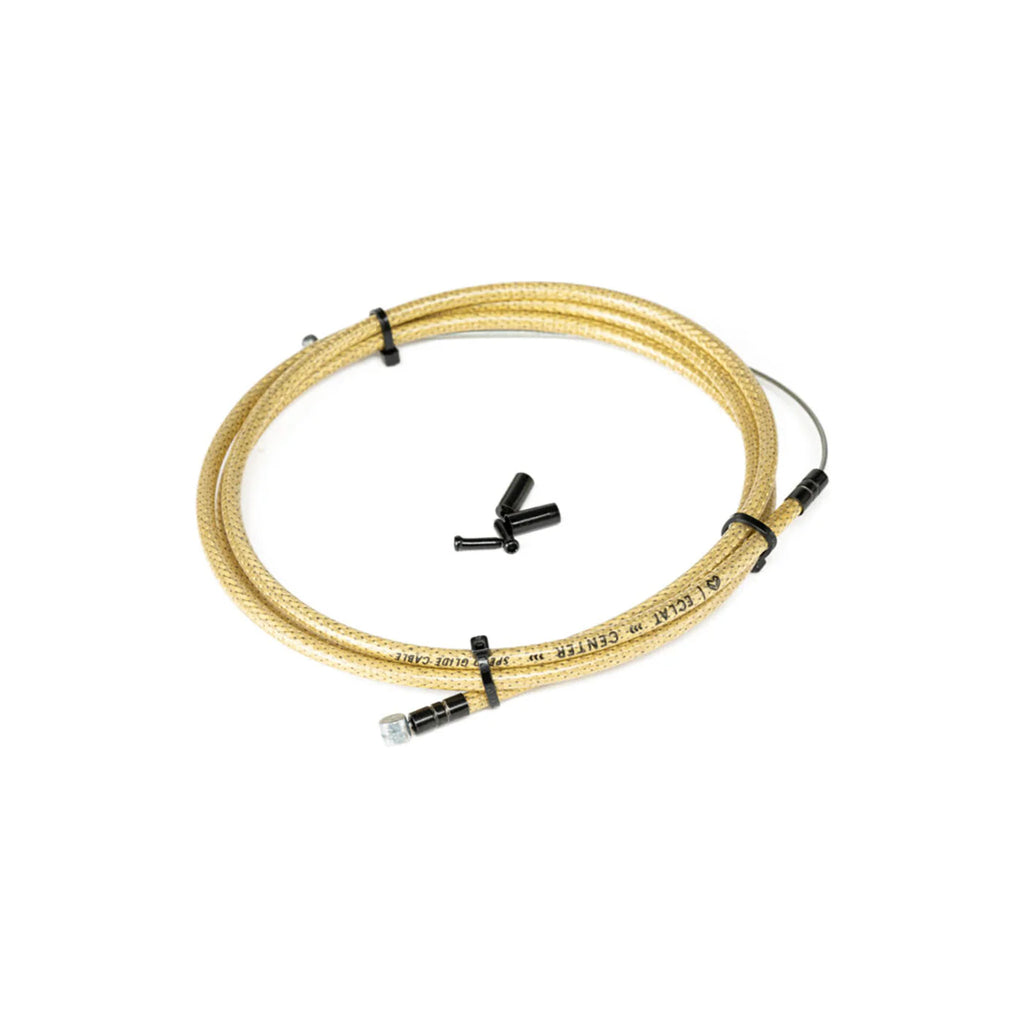 Coiled cable with connectors on a white background