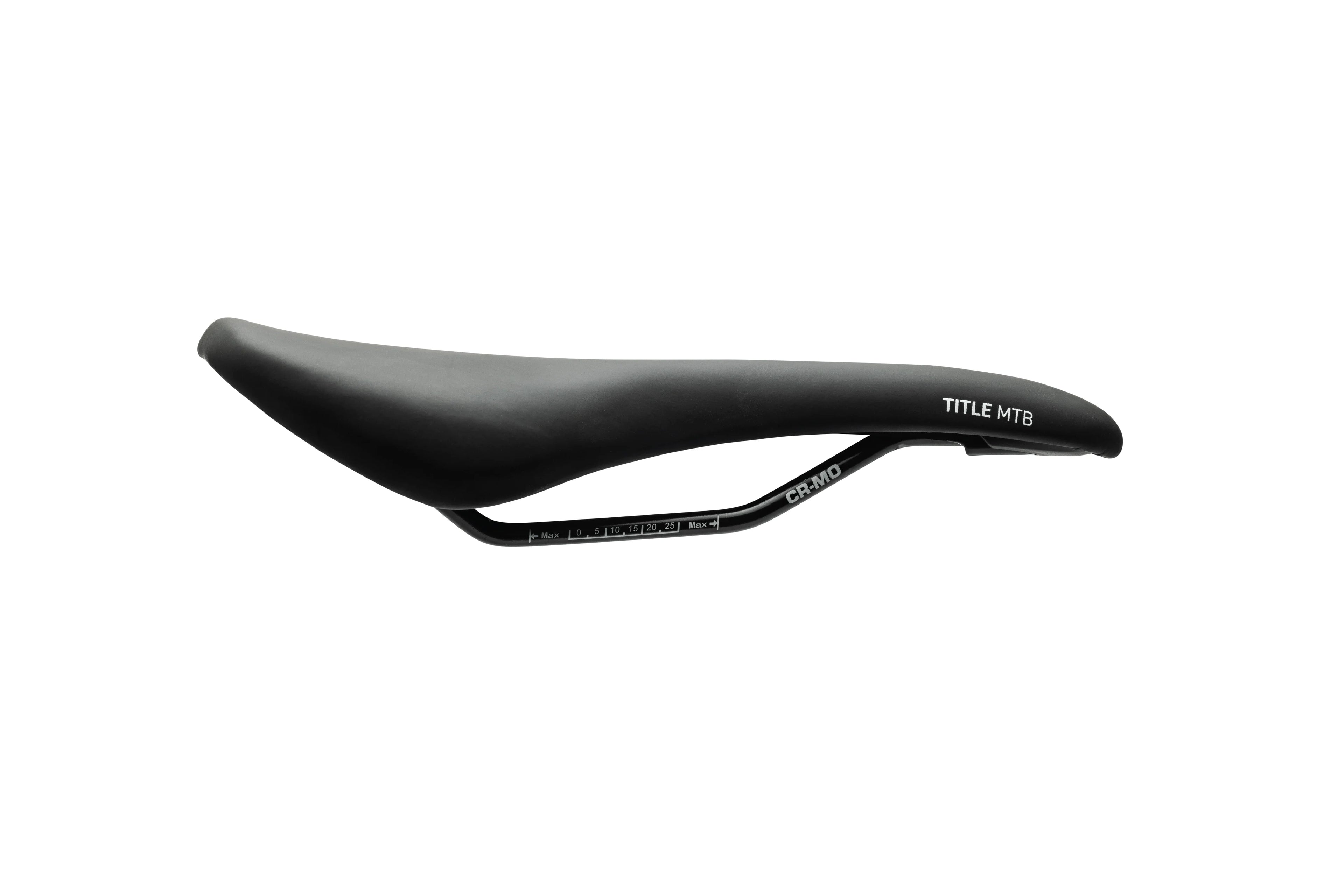 Title MTB black bicycle saddle with CR-MO rails