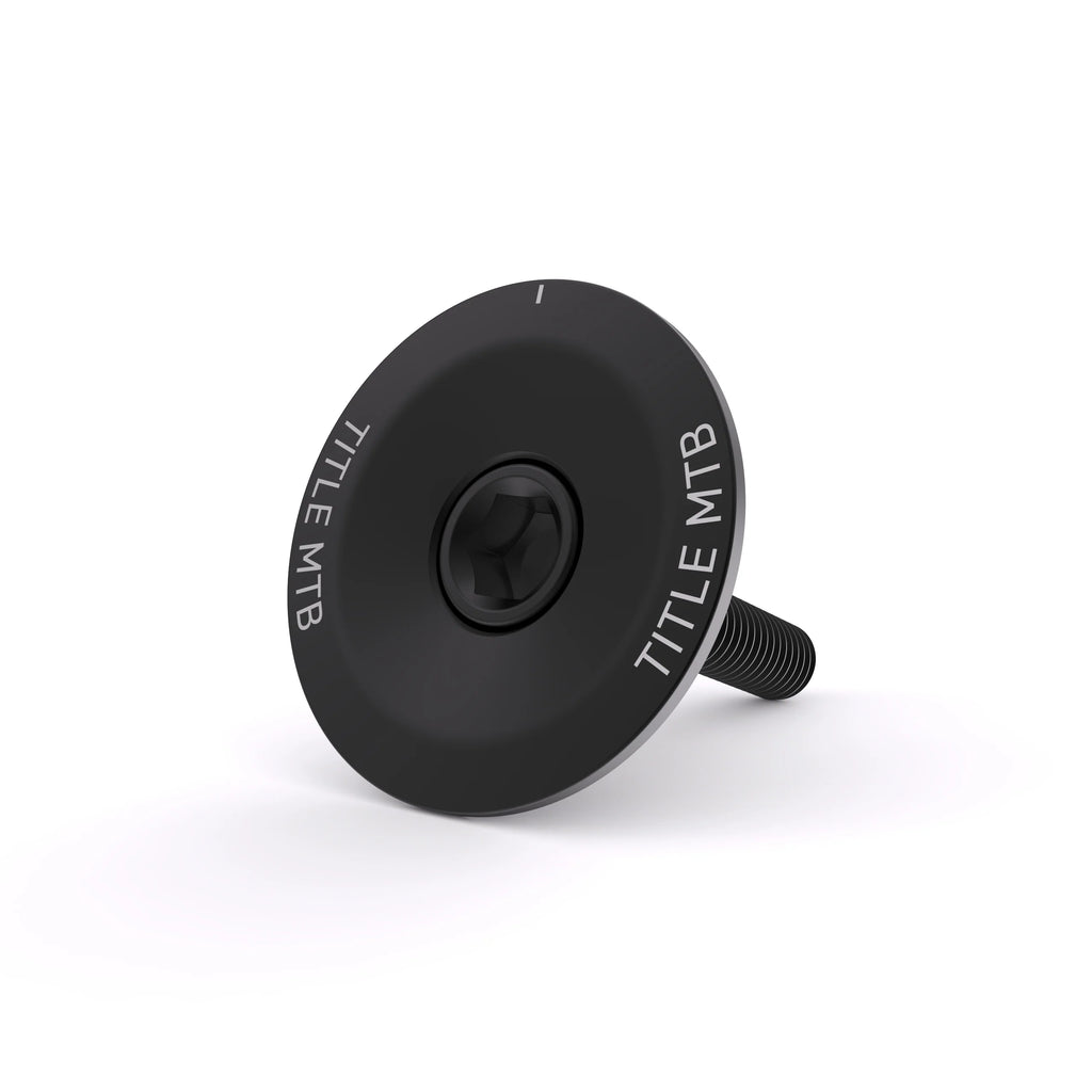 Title MTB Headset Top Cap and Bolt in black aluminum