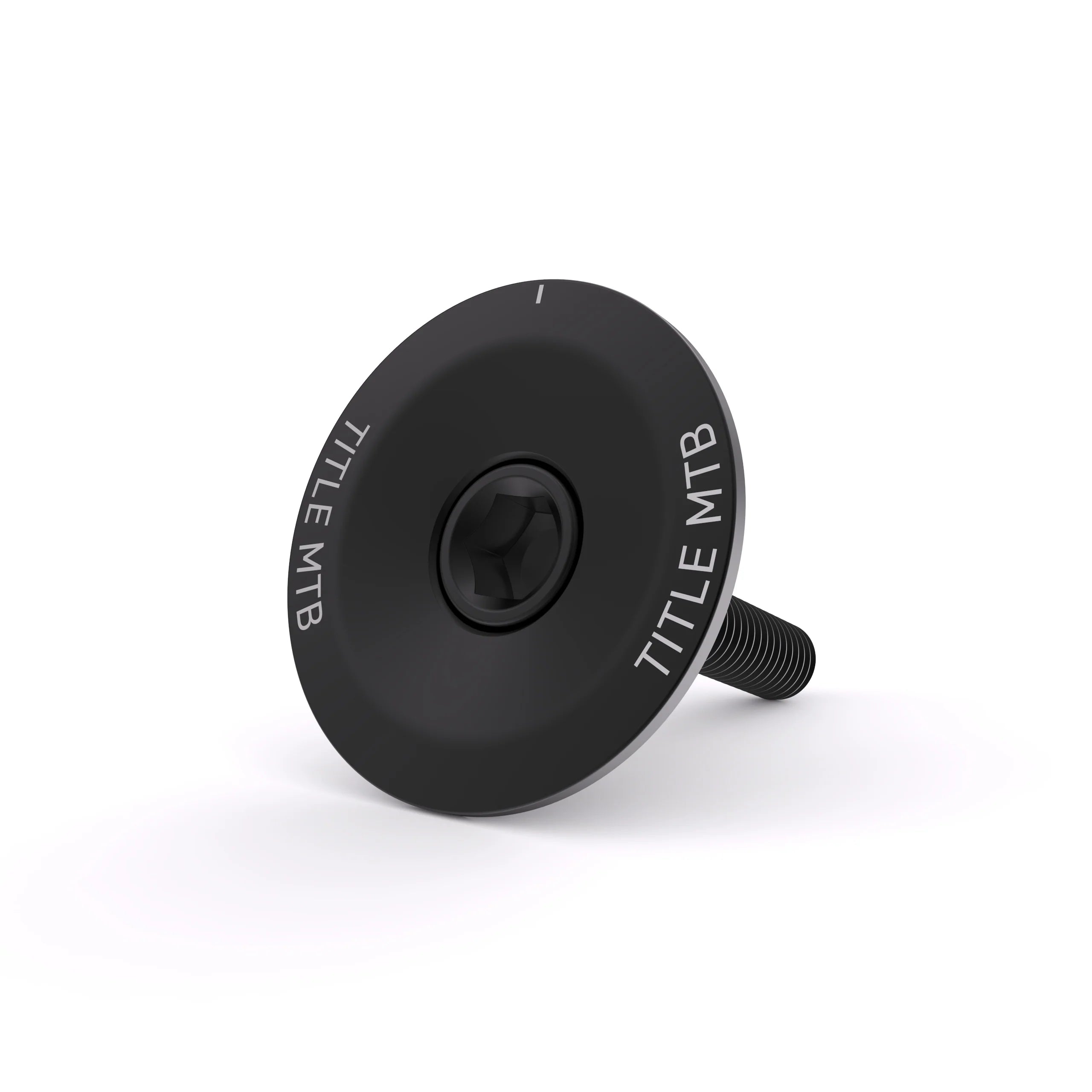 Title MTB Headset Top Cap and Bolt in black aluminum